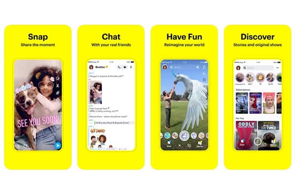 Snapchat App Screens